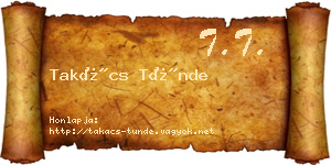 Takács Tünde névjegykártya
